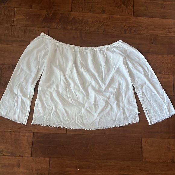 Anthropologie Cloth & Stone Sundays Off The Shoulder Top White - Picture 11 of 11